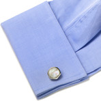 Mother of Pearl Magnetic Bloom Cufflinks // White