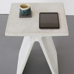 Alpha Q Concrete End Table/Stool (White)