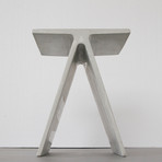 Alpha Q Concrete End Table/Stool (White)