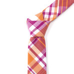 Plaid Tie + Pocket Square // Orange + Pink