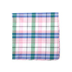 Plaid Tie + Pocket Square // Blue + Light Pink + Green