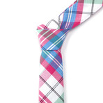 Plaid Tie + Pocket Square // Blue + Pink + Green