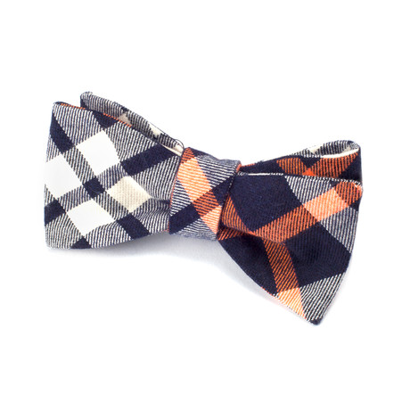 Plaid Bow Tie // Dark Navy + Orange