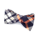 Plaid Bow Tie // Dark Navy + Orange