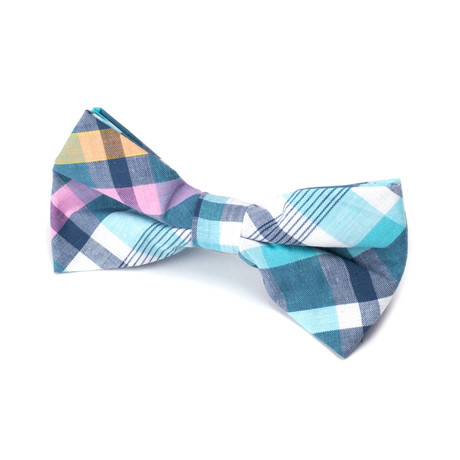 Plaid Bow Tie // Blue + Pink