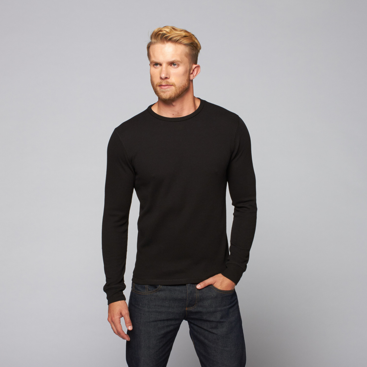 Thermal Crew Neck // Black (2XL) - Threads For Thought - Touch of Modern