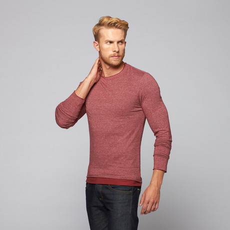 Threads For Thought // Robb Double Layer Crew Neck // Heather Syrah (S)