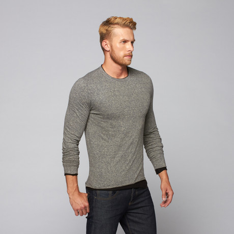 Threads for Thought // Robb Double Layer Crew Neck // Heather Charcoal  (S)