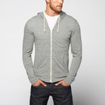 Triblend Jersey Zip Hoodie // Heather Grey (S)