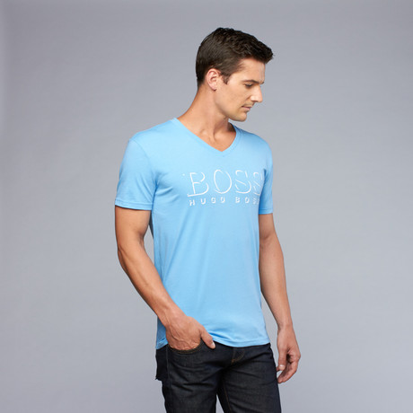 Hugo Boss // Shadow Logo Tee // Light Blue (S)