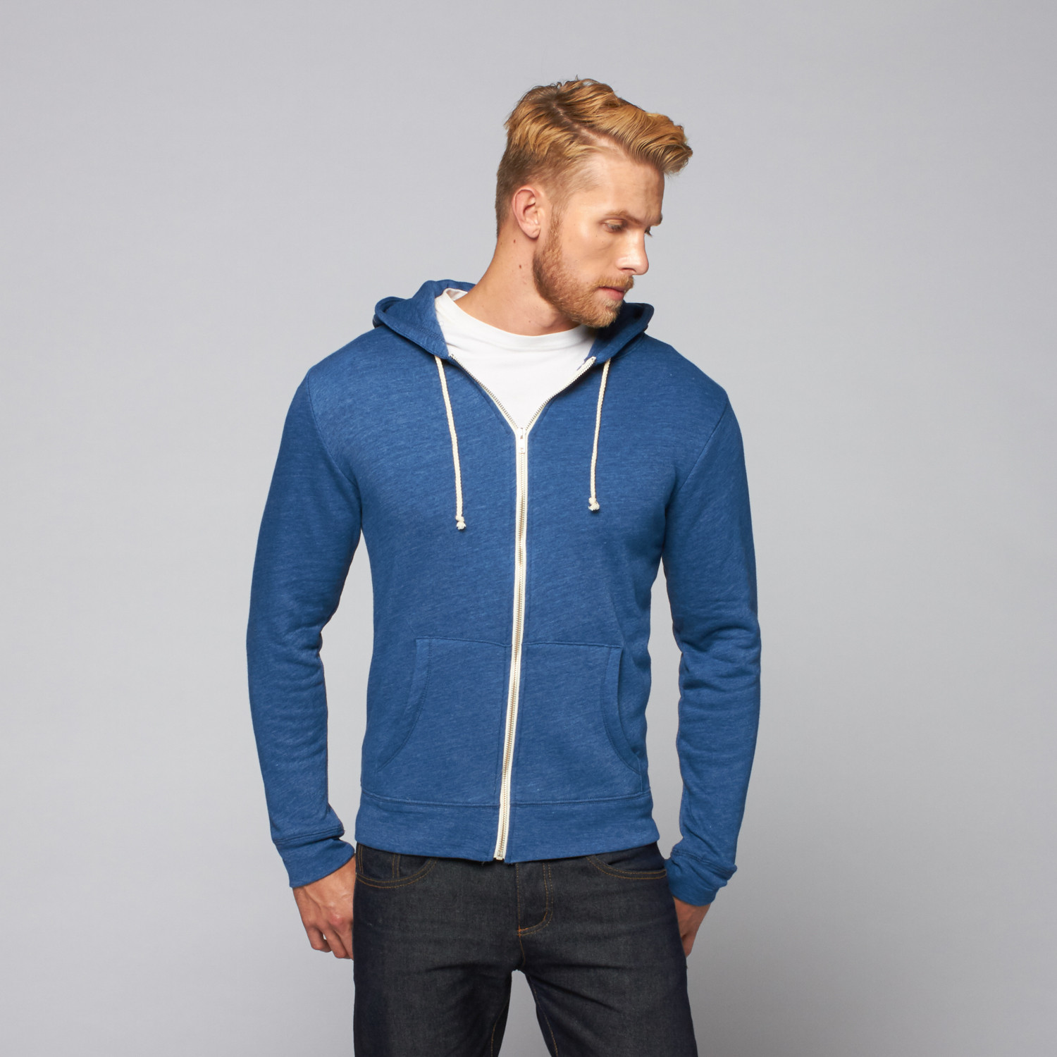 Fleece Zip Hoodie // Blue Moon (S) - Threads For Thought - Touch of Modern
