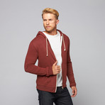 Threads for Thought // Fleece Zip Hoodie // Dirty Red (L)
