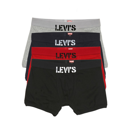 4-Pack 100% Cotton Trunk // Red + Grey + Navy + Black (S)