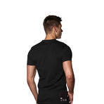 4-Pack 100% Cotton V-Neck // Black (XL)