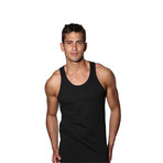 4-Pack 100% Cotton Tank // Black (S)
