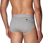 4-Pack 100% Cotton Brief // White + Black + Grey (XL)