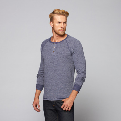 Threads for Thought // Thermal Flex Henley // Medieval Blue (S)