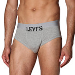 4-Pack 100% Cotton Brief // Red + Grey + Navy + Black (L)