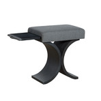 Grace Stool // Ottoman + Pull Out Shelf (Gray)