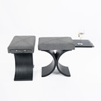 Grace Stool // Ottoman + Pull Out Shelf (Gray)