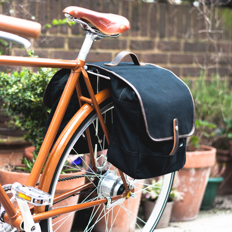 Canvas Pack Panniers with Leather Corner