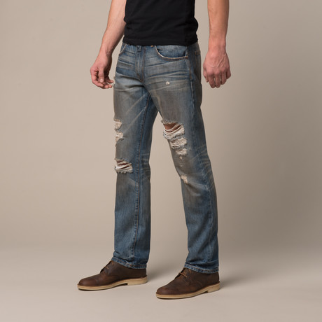 St Guy Straight Fit Jeans // Light Wash (36WX32L)