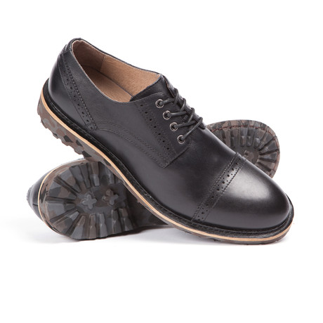 Vintage Foundry Co // Canadian Whiskey Leather Captoe Derby // Black (US: 7)