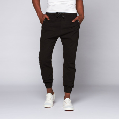 Outpost Washed Leather-Finish Jogger // Black (S)