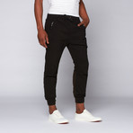 Outpost Washed Leather-Finish Jogger // Black (S)