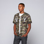 NY Mesh Baseball Shirt // Camo (S)