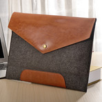 Envelope MacBook Sleeve // Grey + Chestnut Leather (11" MacBook Air)