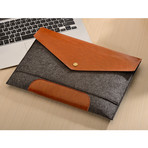 Envelope MacBook Sleeve // Grey + Chestnut Leather (11" MacBook Air)