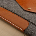 Envelope MacBook Sleeve // Grey + Chestnut Leather (11" MacBook Air)