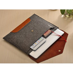 Envelope MacBook Sleeve // Grey + Chestnut Leather (11" MacBook Air)