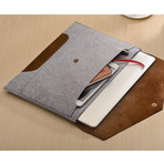 Envelope MacBook Sleeve // Grey + Chestnut Leather (11" MacBook Air)