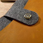 Tablet Sleeve // Grey Felt + Yellow Pocket (iPad Mini)