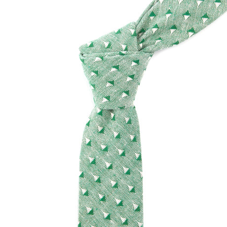 Cotton Skinny Tie // Green Diamond