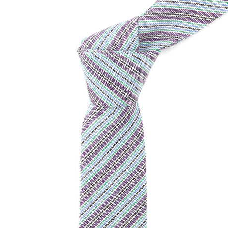 Cotton Skinny Tie // Pastel Striped