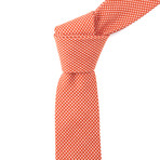 Cotton Skinny Tie // Orange Dot