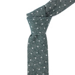 Cotton Skinny Tie // Emerald Polka Dot