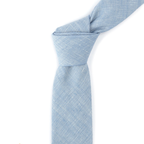 Cotton Skinny Tie // Light Blue