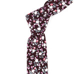 Cotton Skinny Tie // Dark Cherry Floral