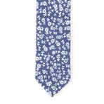 Cotton Skinny Tie // Baby Blue + White Floral