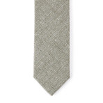 Cotton Skinny Tie // Dark Grey Herringbone