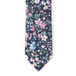 Cotton Skinny Tie // Shaded Black Floral