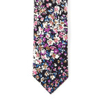 Cotton Skinny Tie // Dark Black Floral