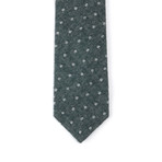 Cotton Skinny Tie // Emerald Polka Dot