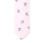 Cotton Skinny Tie // Light Pink Anchor