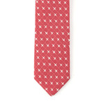 Cotton Skinny Tie // Red X