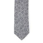 Cotton Skinny Tie // Grey Floral
